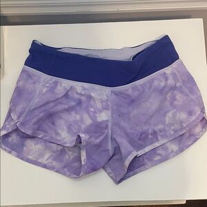 Lululemon speed up Purple Tie-Dye Shorts size 2